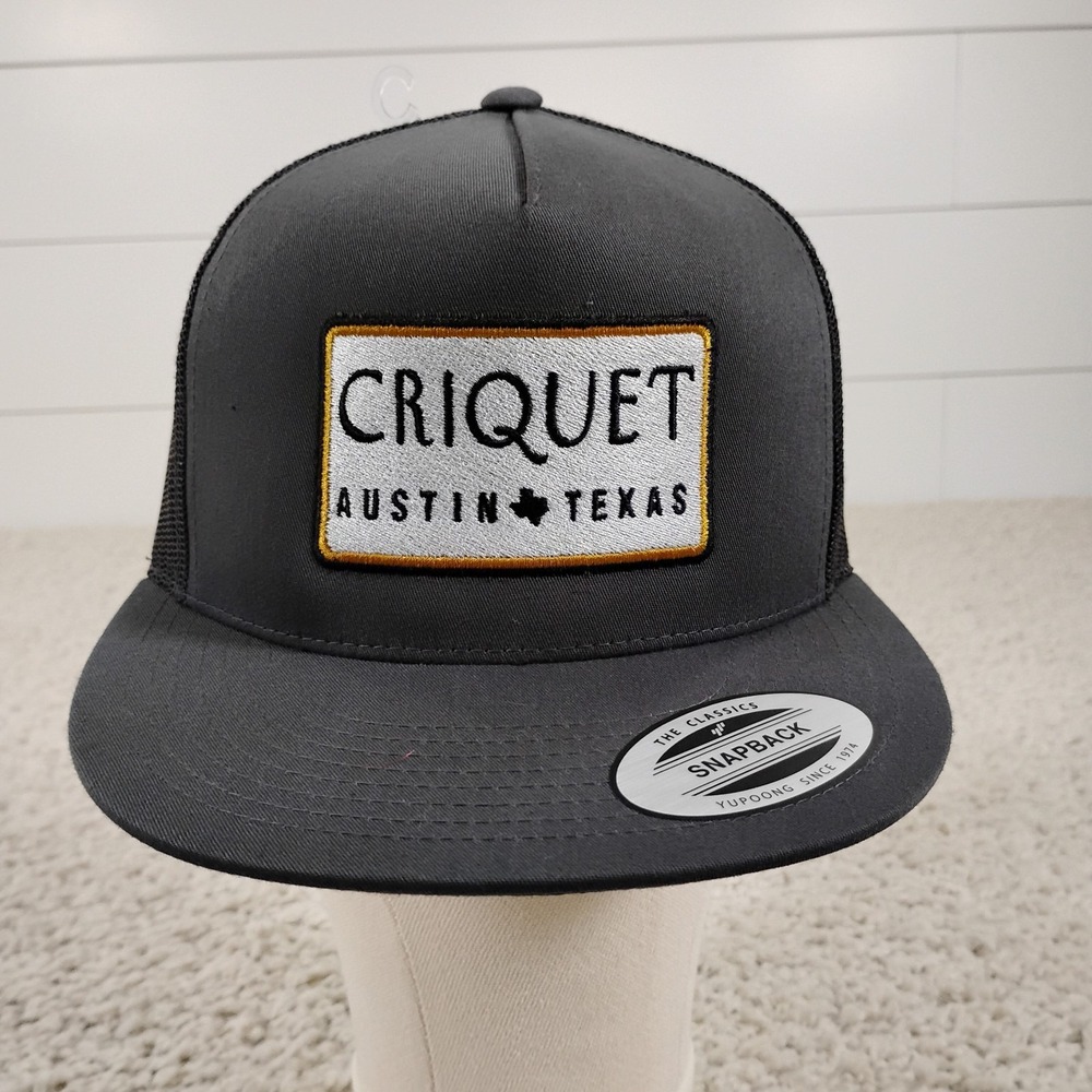 Criquet Hat Cap Mens Trucker Mesh Snapback Austin TX Golf Fishing Preppy Logo